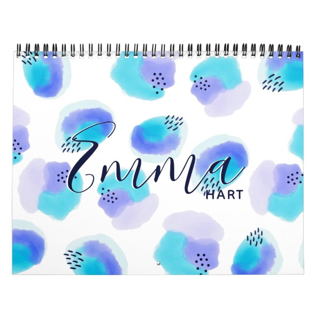 Calendário de Brushstrokes de Aquarela (Capa)