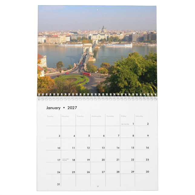 Calendário de Budapest, Hungria 2013 (Jan 2027)