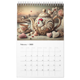 Calendário de bules de frango divertido 2025