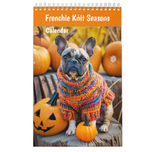 Calendário de Cachorro Aconchegante Frenchie Knit 