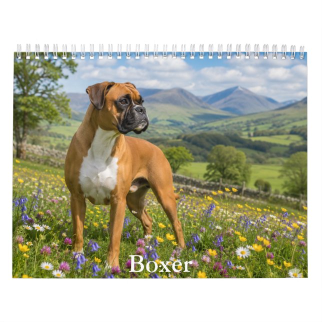 Calendário de Cachorro Boxer (Capa)
