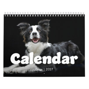 Calendário de Cachorro com Tipografia Moderna de 1