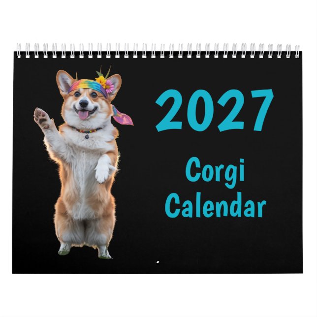 Calendário de Cachorro Corgi 2027 (Capa)