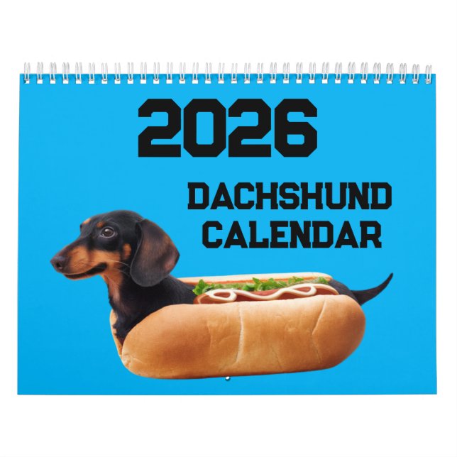 Calendário de Cachorro Dachshund 2027 (Capa)