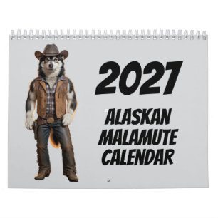 Calendário de Cachorro Malamute do Alasca 2027