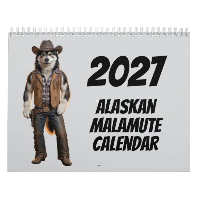Calendário de Cachorro Malamute do Alasca 2027 (Capa)
