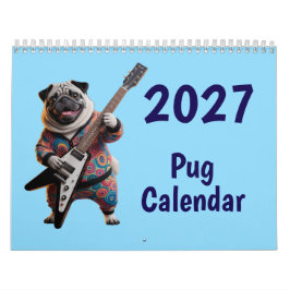 Calendário de Cachorro Pug 2027