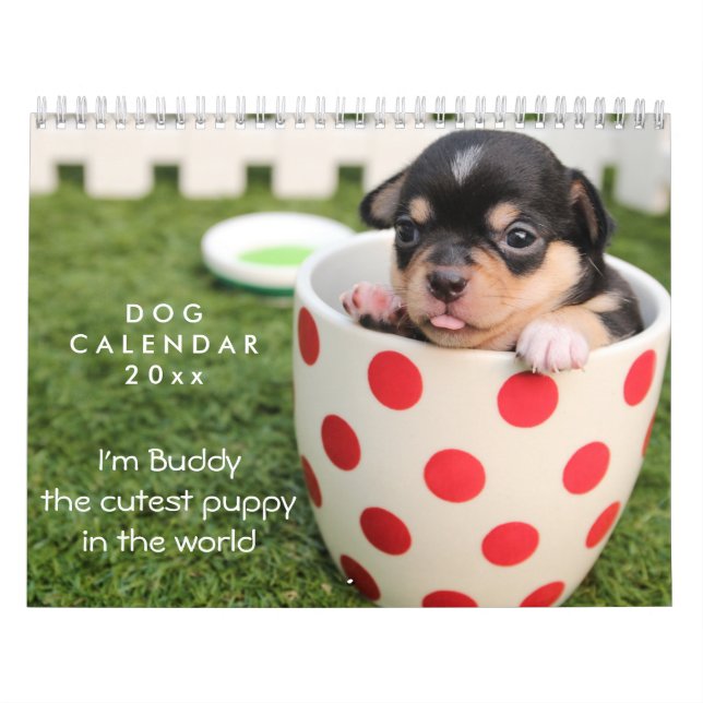 Calendário De Cães 2026 Adicionar Foto E Texto (Capa)