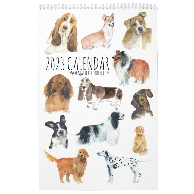 Calendário de CÃES da Página de solteiro 2023, Cal (Capa)