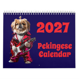 Calendário de Cães da Raça Pequinês 2027