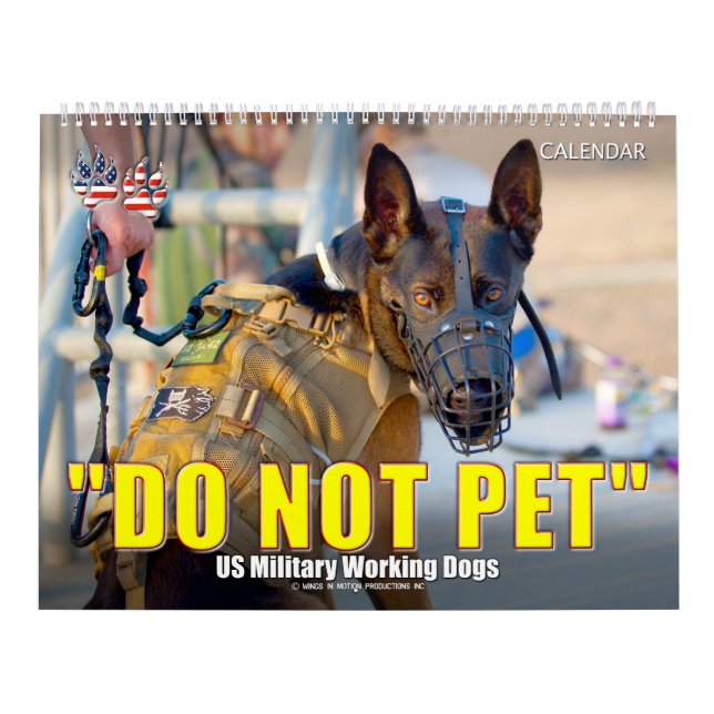 Calendário de Cães de Trabalho Militares dos EUA - (Capa)
