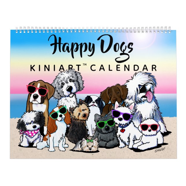 Calendário de Cães Felizes do KiniArt (Capa)