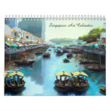 Calendário de Caixas Aquáticas de Arte de Singapur