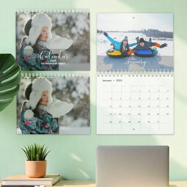 Calendário de Caligrafia Fotográfica Personalizada (Criador carregado)