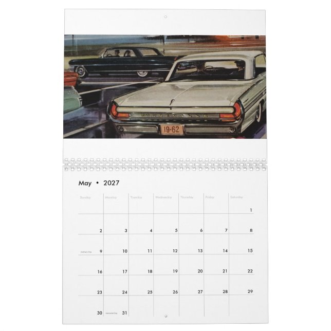 Calendário de Carros e Pastas Ilustrados 2021 (Maio 2027)