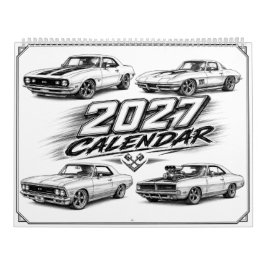 Calendário de Carros Musculosos Hot Rod 2027