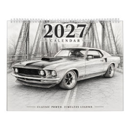 Calendário de Carros Musculosos Hot Rod 2027