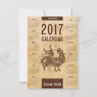Calendário de Cartão 2017 Chinês