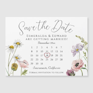 Calendário de Casamento de Flor SimpleWild Salvar