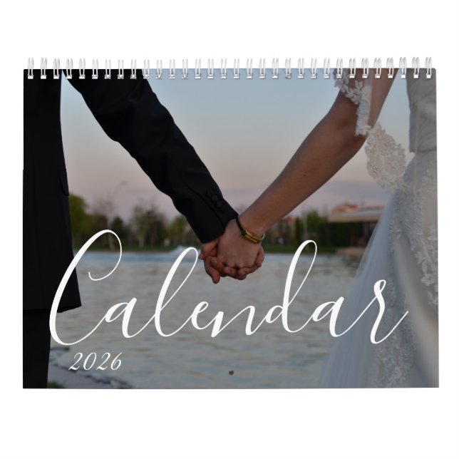 Calendário de casamento personalizado com foto Chi (Verso)