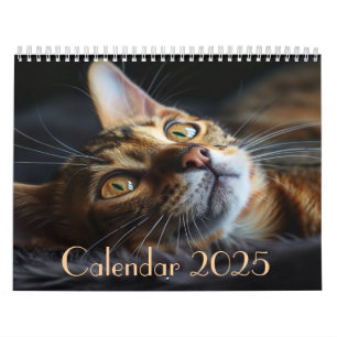 Calendário de Cat 2025 Personalizável com Notas