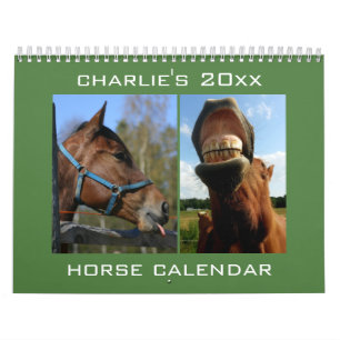 Calendário de Cavalo de Ano e Nome Personalizado