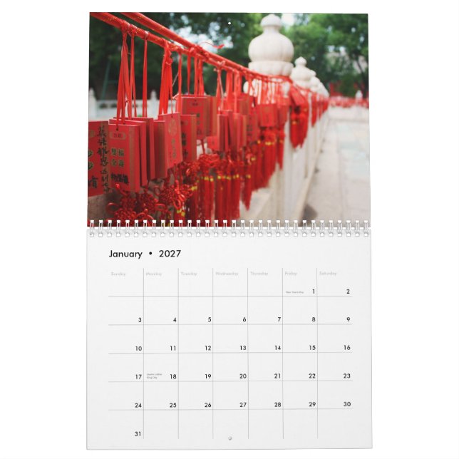 Calendário de China (Jan 2027)