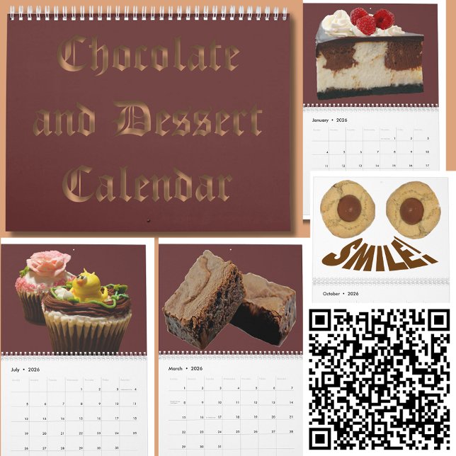 Calendário de Chocolate e Sobremesa 20XX (Chocolate Lovers & Dessert Sweet Treats Photos Calendar)