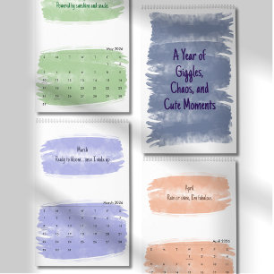 Calendário de Citações com Pincel de Aquarela Bril