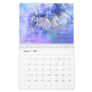 Calendário de Citações de Amor Floral