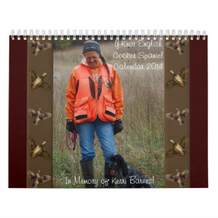 Calendário de cocker spaniel do inglês do Y-Nó