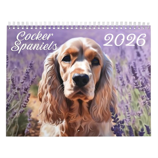 Calendário de Cocker Spaniels 2026 (Capa)