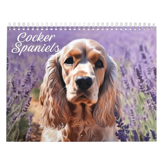 Calendário de Cocker Spaniels, a qualquer ano (Capa)