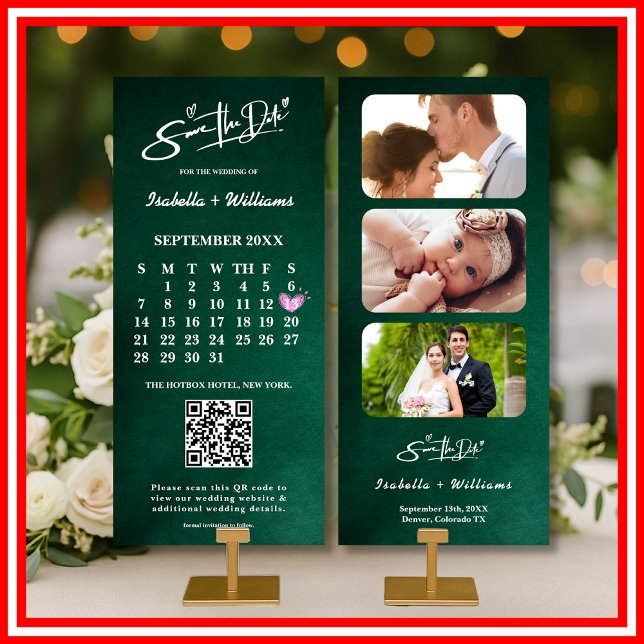 Calendário de Código QR de Foto Verde Esmeralda Sa (Criador carregado)