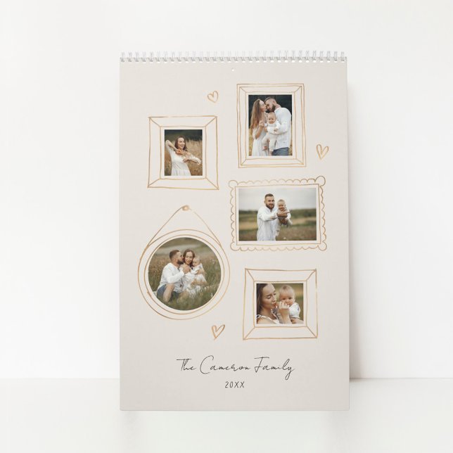 Calendário de Colagem de Fotos de Quadros Desenhad (Criador carregado)