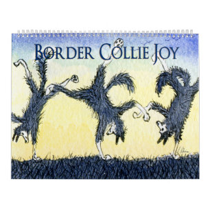 Calendário de Collie Joy de Borda, uma página/imag