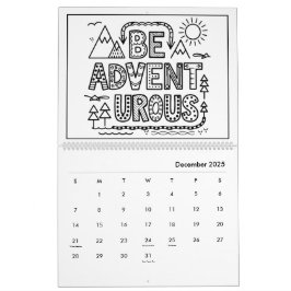 Calendário de Coloração Inspiracional para Criança