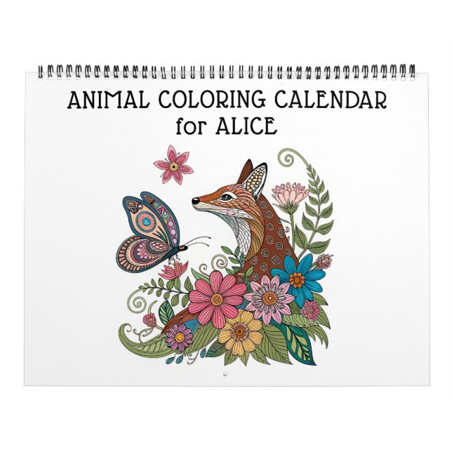 Calendário de Colorir Animais Detalhados (Capa)