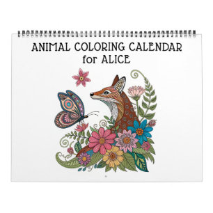 Calendário de Colorir Animais Detalhados