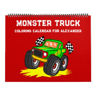 Calendário de Colorir Caminhão Monstro