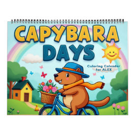 Calendário de Colorir Capivara