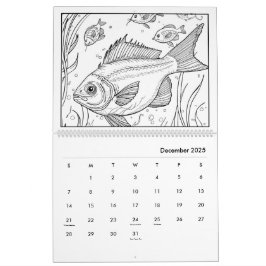 Calendário de Colorir Submarino