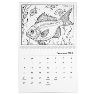 Calendário de Colorir Submarino