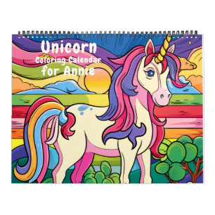 Calendário de Colorir Unicórnio de Fantasia Mágica