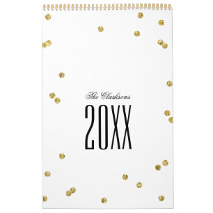Calendário de Confetti Glitter Dourado