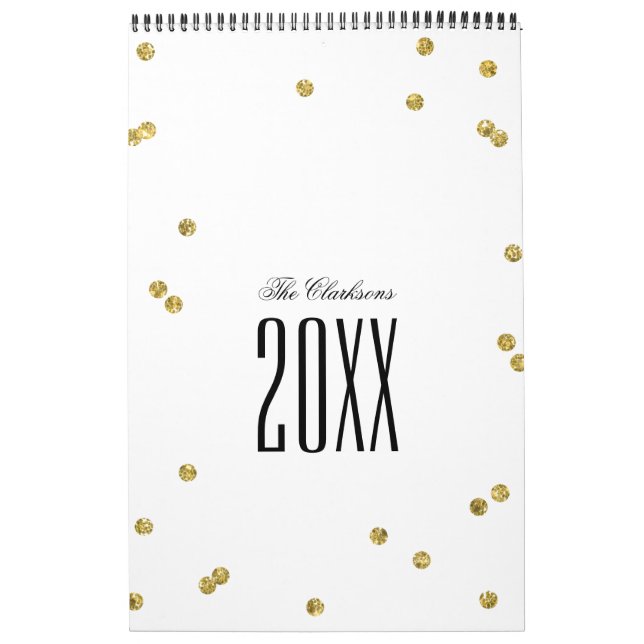 Calendário de Confetti Glitter Dourado (Capa)
