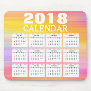 Calendário de Cores Aquáticas 2018   Mousepad