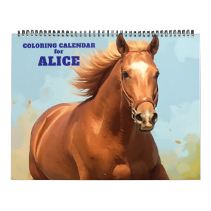 Calendário de Cores de Cavalo Elegante
