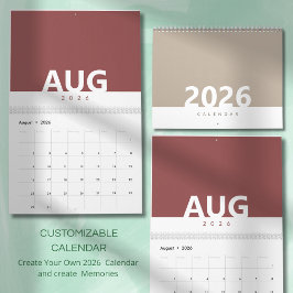 Calendário de Cores de Design Minimalista Moderno