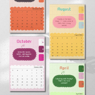 Calendário de Cores Vibrantes e Inspiração Alegre